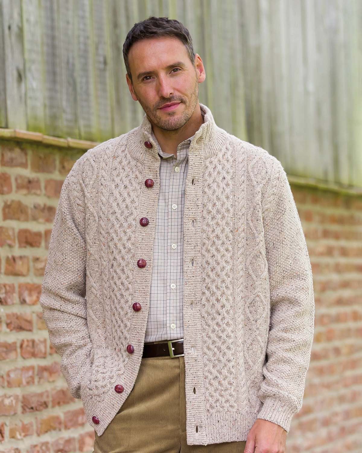 Mens aran on sale cardigans uk